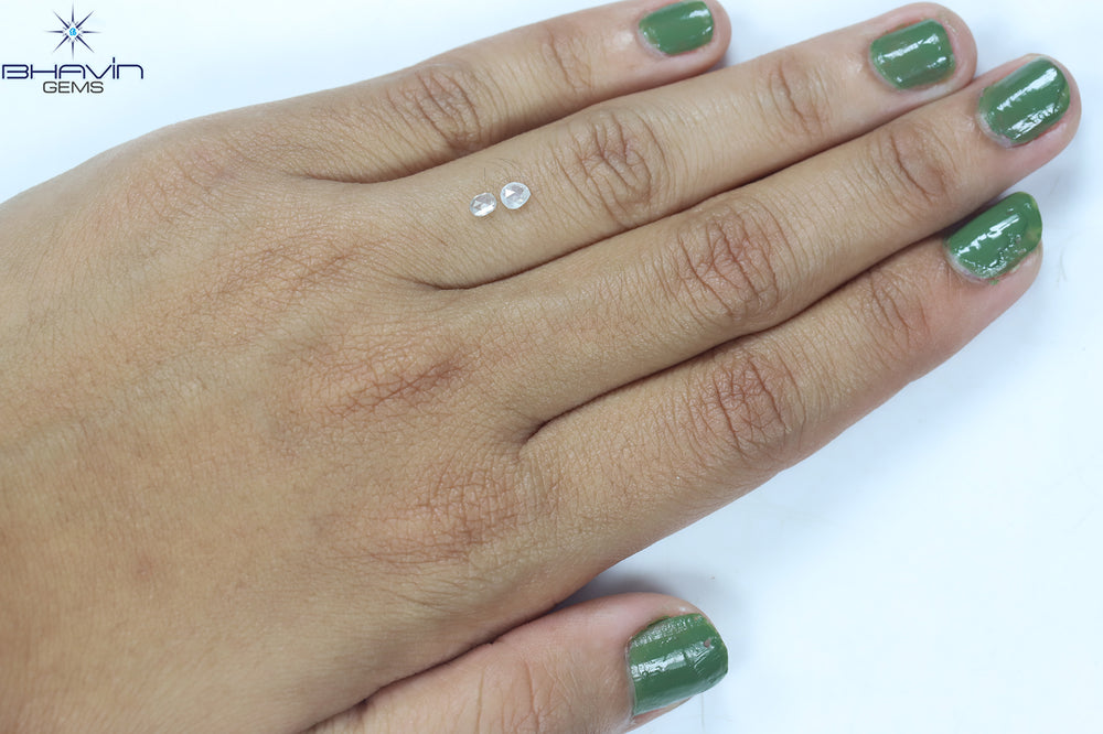0.24 CT/2 PCS Oval Shape Natural Diamond White Color I3 Clarity (3.68 MM)