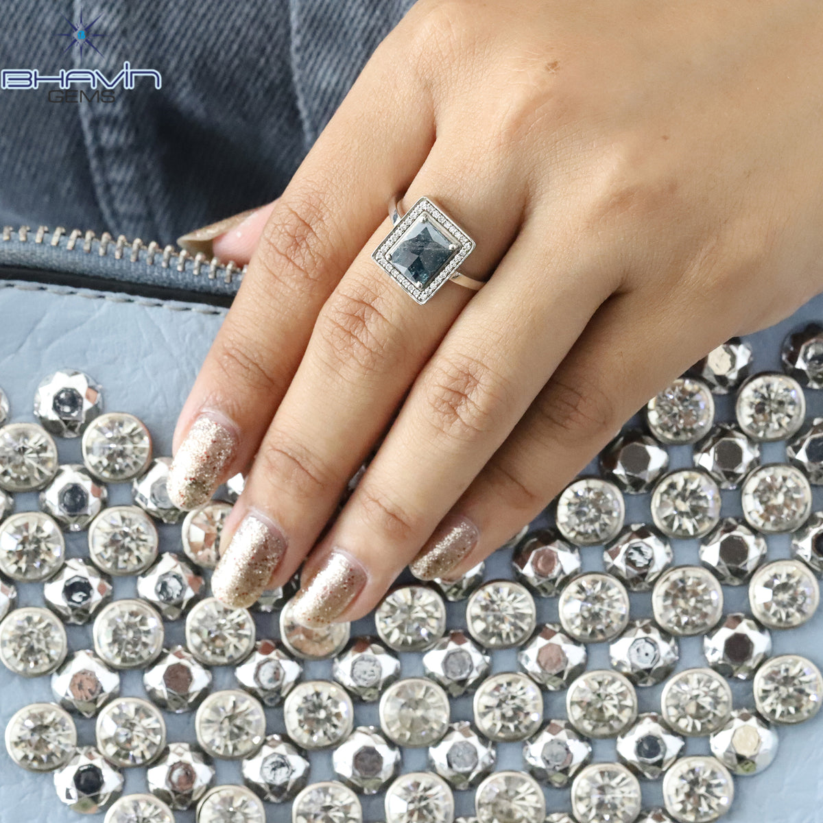 Vintage Blue Rose Cut Diamond Beauty