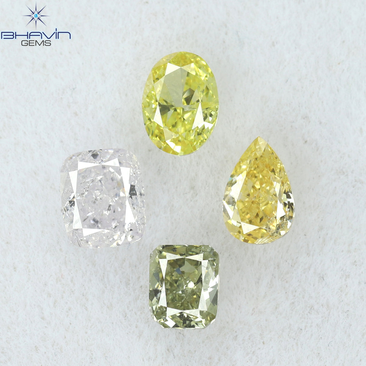 0.77 CT/4 Pcs Natural Mix Diamond Mix Fancy Color Clarity SI2 (4.20 MM)