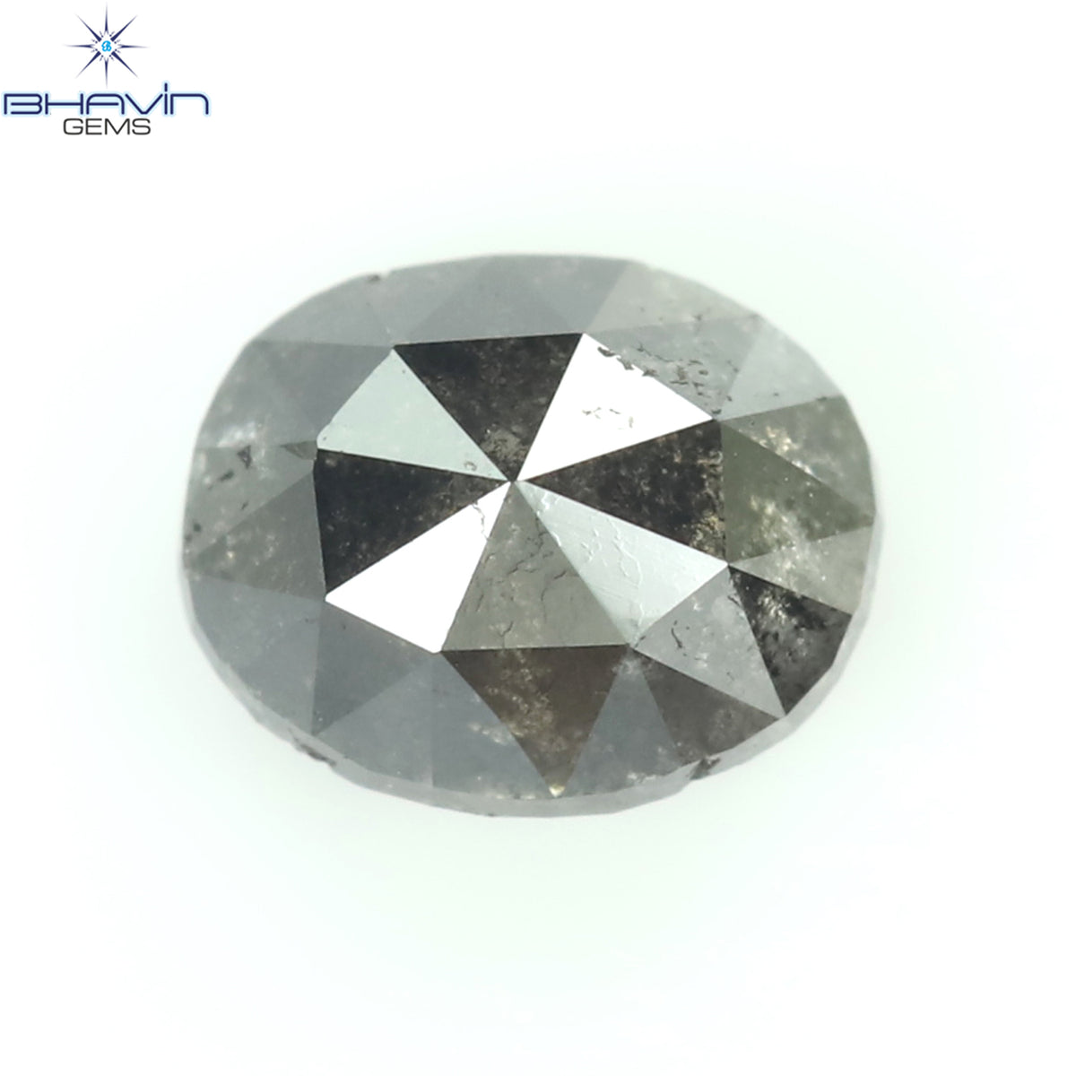 0.45 CT オーバルシェイプ ナチュラル ダイヤモンド ソルト アンド パッパー カラー I3 クラリティ (4.83 MM)