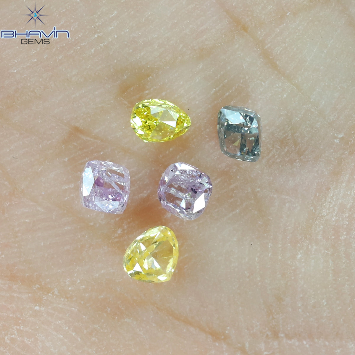 0.54 CT/5 Pcs Natural Mix Diamond Mix Fancy Color Clarity SI2 (2.70 MM)