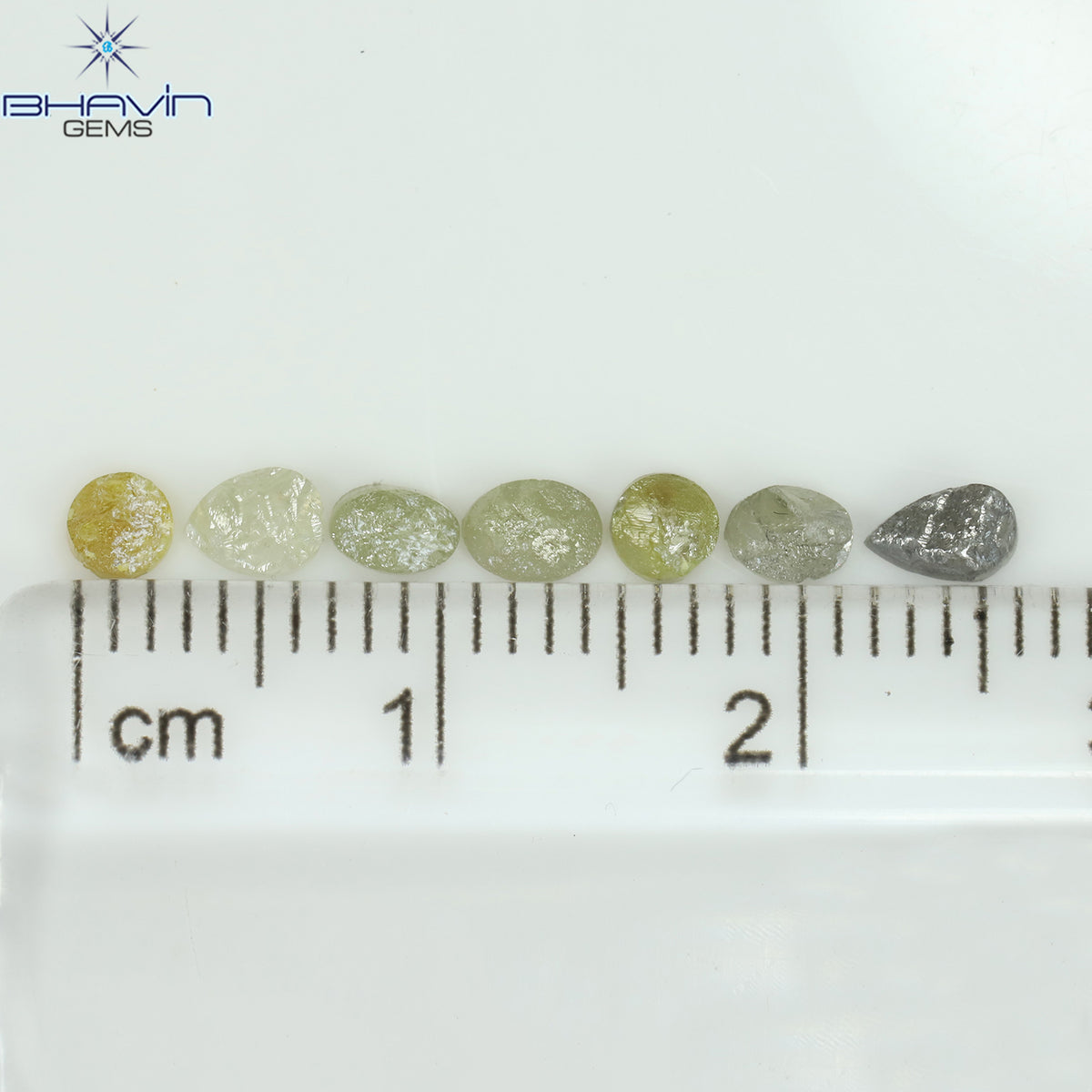 1.05 CT/7 Pcs Natural Uncut Diamond Mix Color Clarity I3 (3.63 MM)