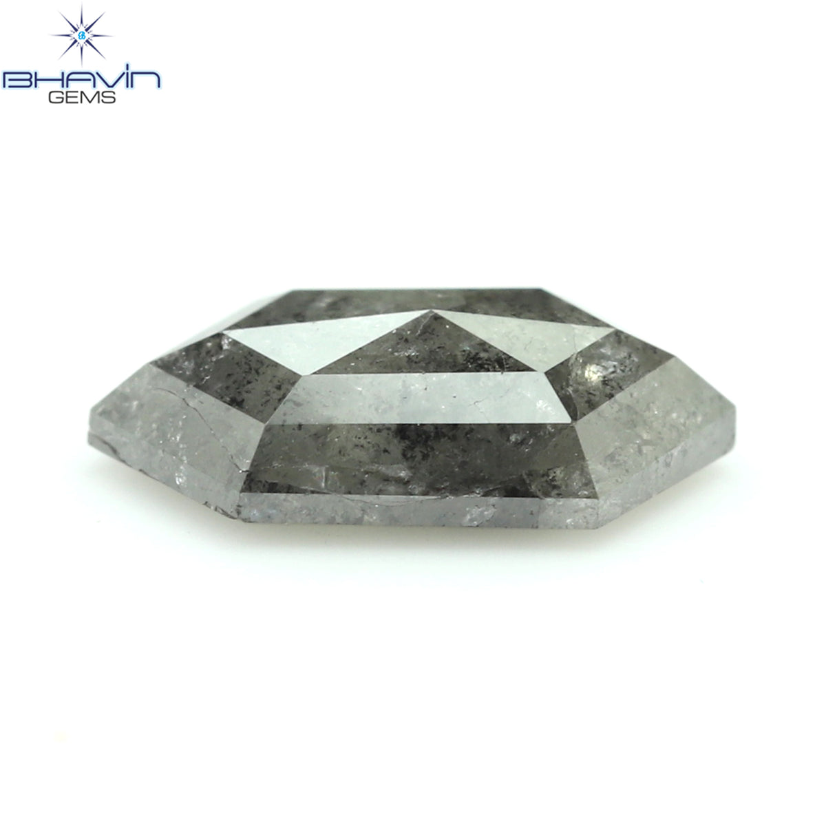 0.72 CT 六角形 天然ルース ダイヤモンド ソルト アンド ペッパー カラー I3 クラリティ (7.84 MM)
