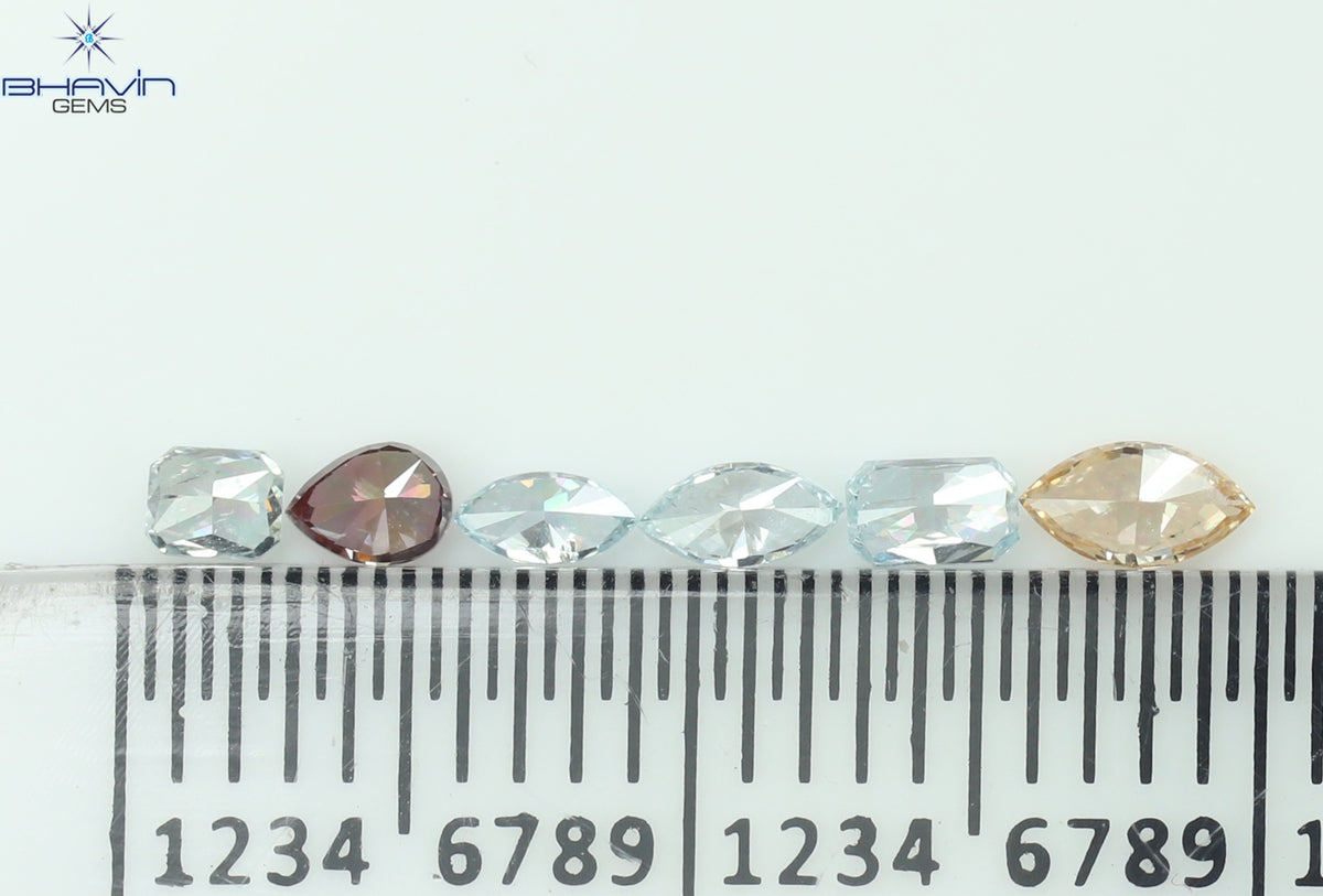 0.39 CT/6 Pcs Natural Mix Diamond Enhanced Mix Color Clarity VS-SI (4.14 MM)