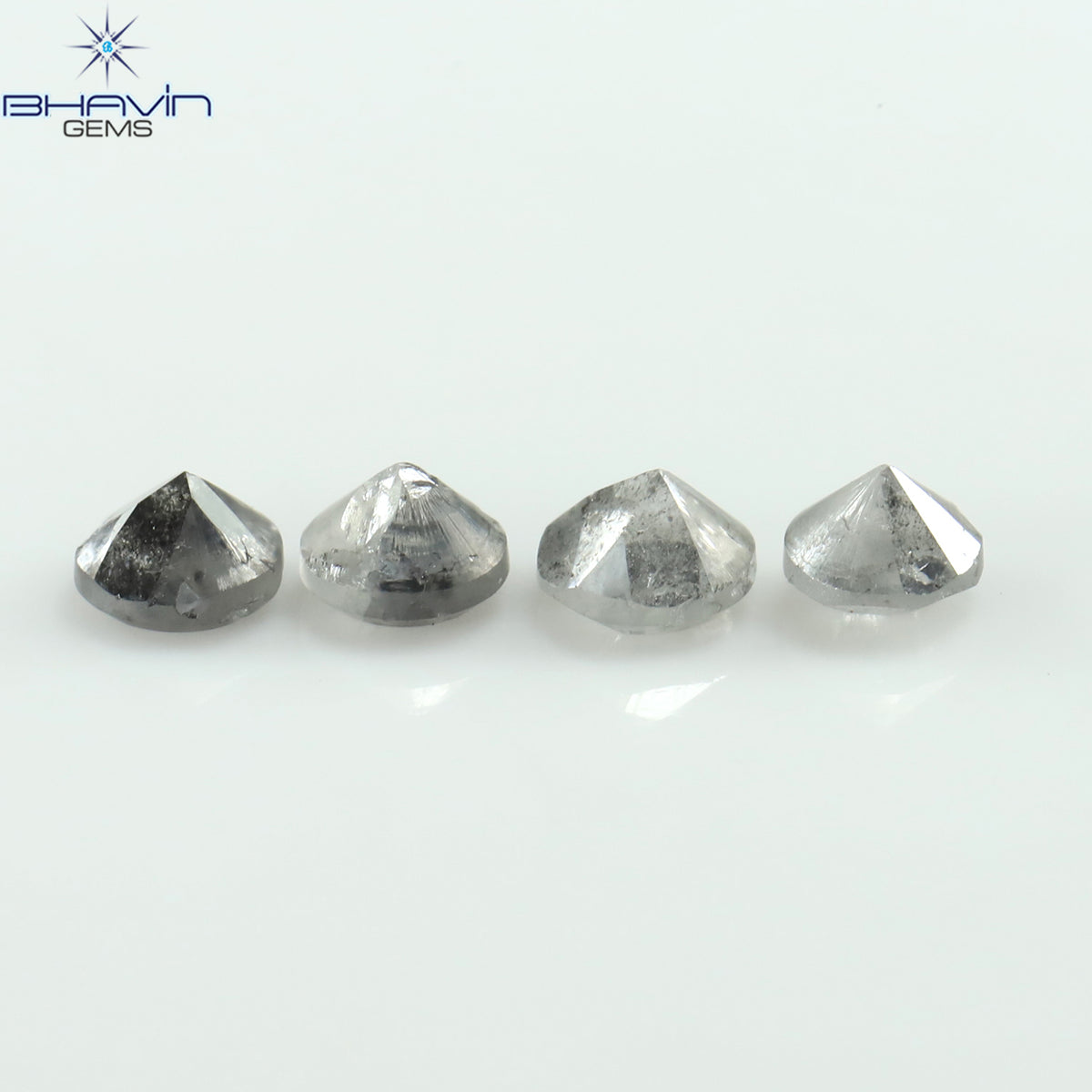 0.56 CT/4 Pcs Natural Uncut Diamond Salt And Pepper Color Clarity I3 (3.10 MM)