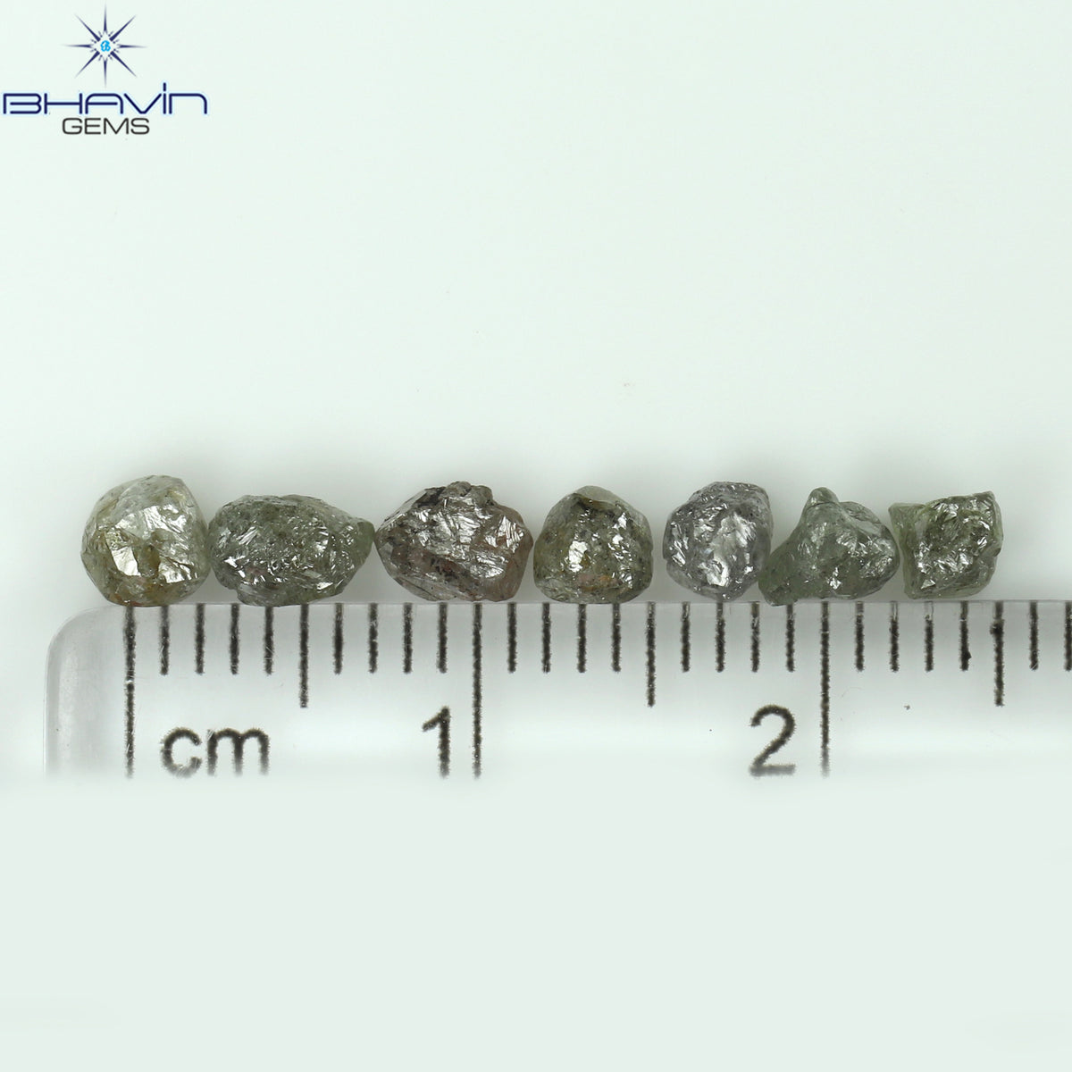 2.17 CT/7 Pcs Natural Rough Diamond Salt And Pepper Color Clarity I3 (3.77 MM)