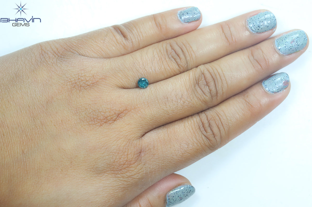 0.45 CT ラウンド ダイヤモンド ナチュラル ルース ダイヤモンド ブルー カラー I3 クラリティ (4.75 MM)