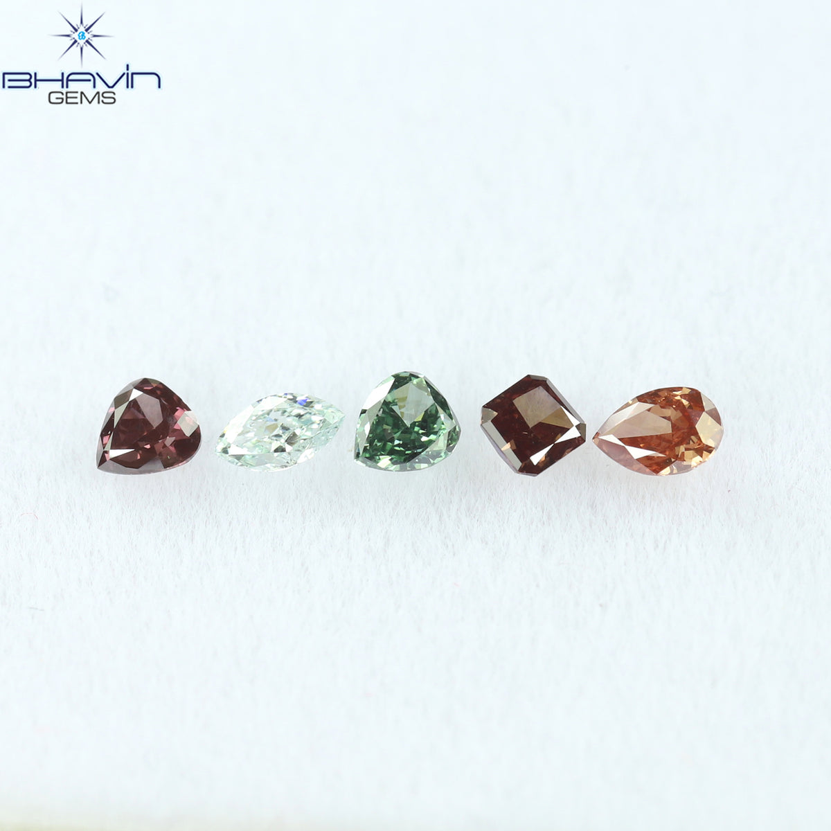 0.29 CT/5 Pcs Natural Mix Diamond Enhanced Mix Fancy Color Clarity SI2 (3.26 MM)