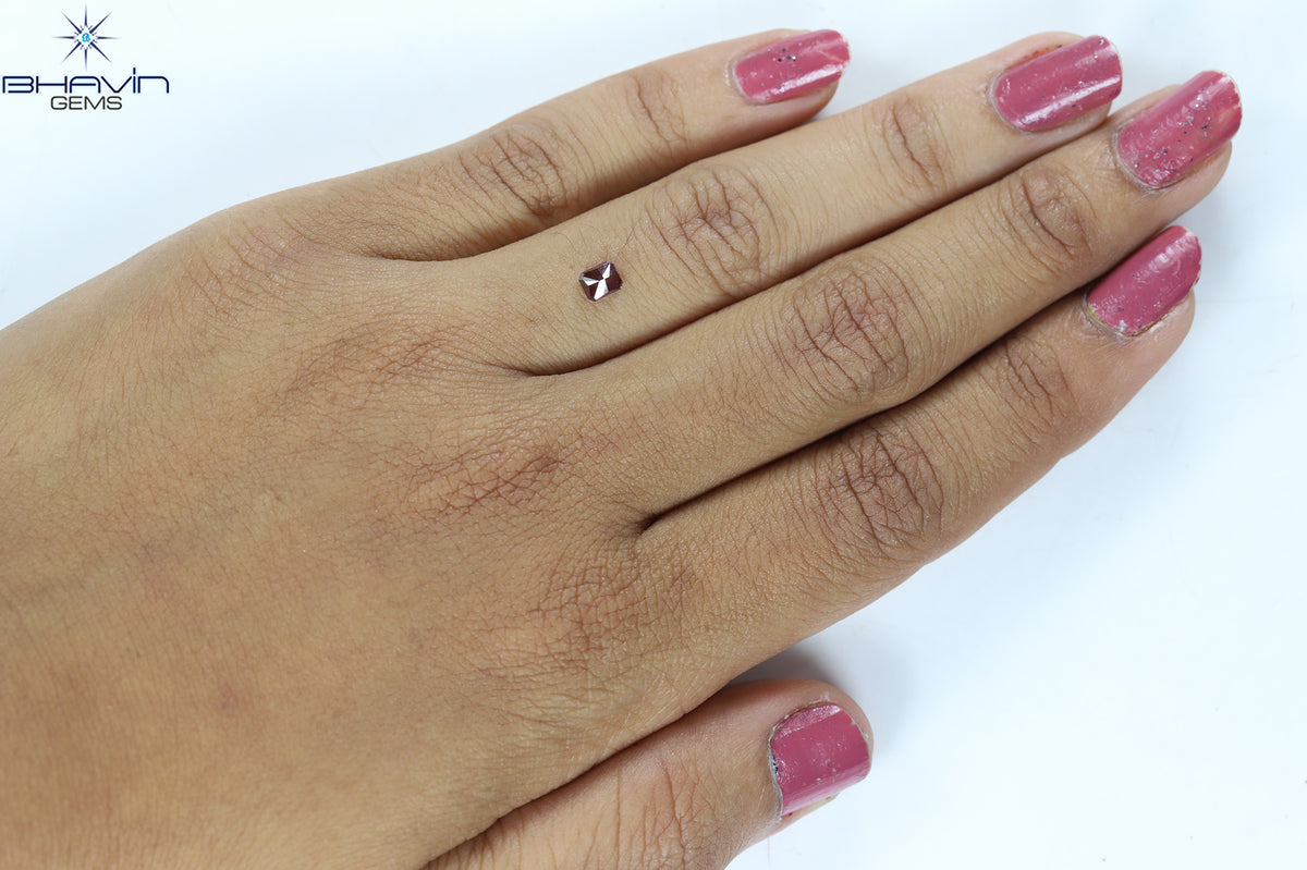 0.33 CT Natural Radiant Diamond Enhanced Pink Color Clarity SI2 (4.17 MM)