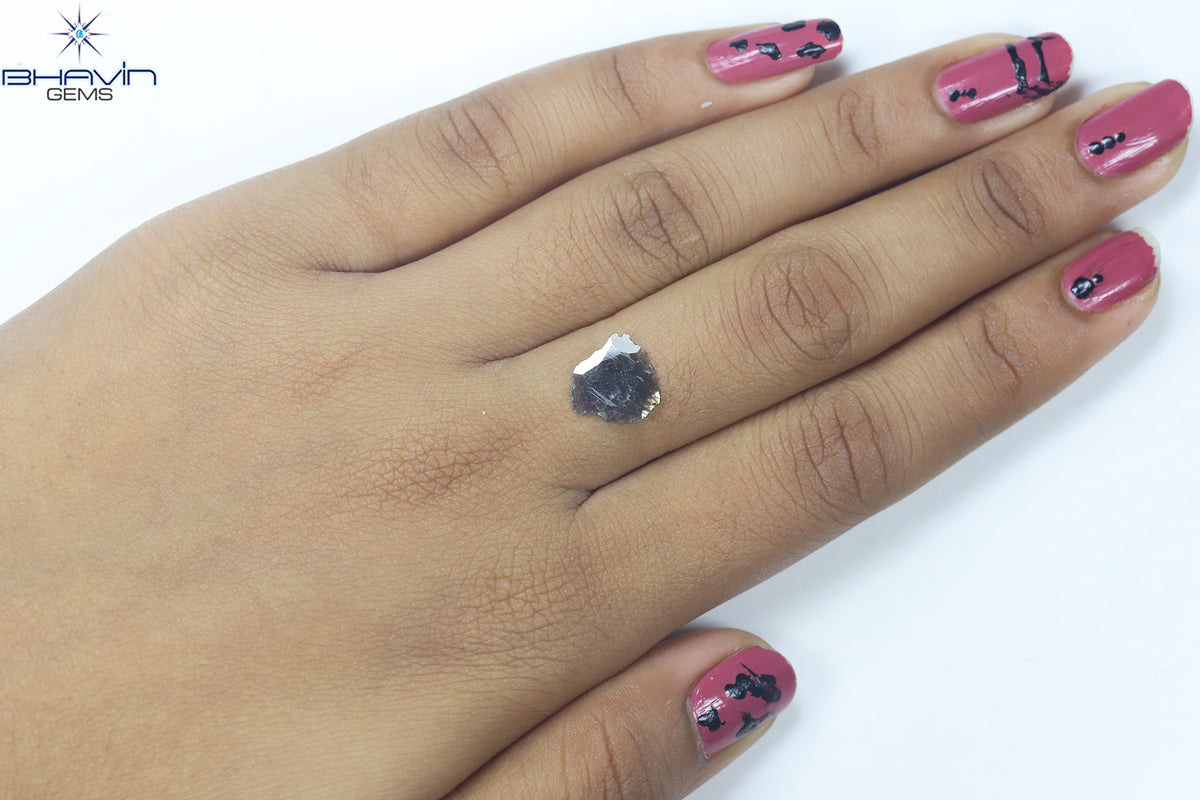 0.69 CT Slice Natural Diamond Salt And Papper Color Clarity I3 (10.73 MM)