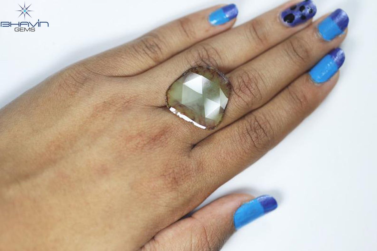 26.07 CT、2 ピース ノーカット スライス ローズカット シェイプ、ルース ダイヤモンド、クラリティ I3