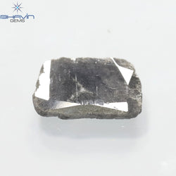 1.28 CT スライス形状 天然ダイヤモンド ソルト アンド ペッパー カラー I3 クラリティ (11.68 MM)