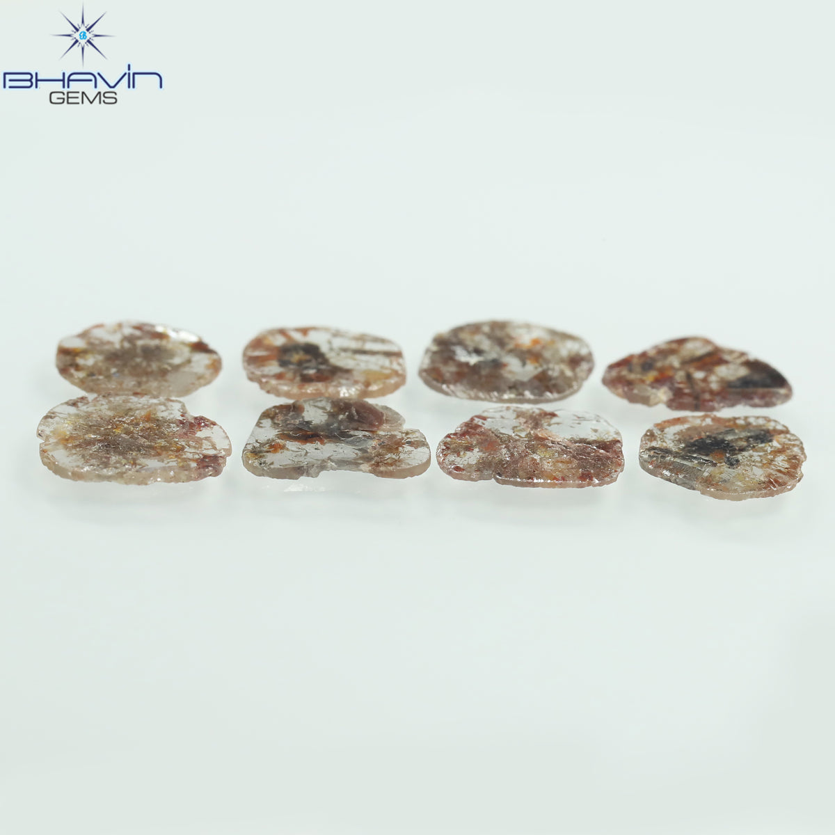 5.25 CT/8 ピース スライス シェイプ ナチュラル ルース ダイヤモンド ブラウン カラー I3 クラリティ (10.06 MM)