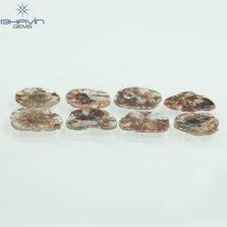 5.25 CT/8 Pcs Slice Shape Natural Loose Diamond Brown Color I3 Clarity (10.06 MM)