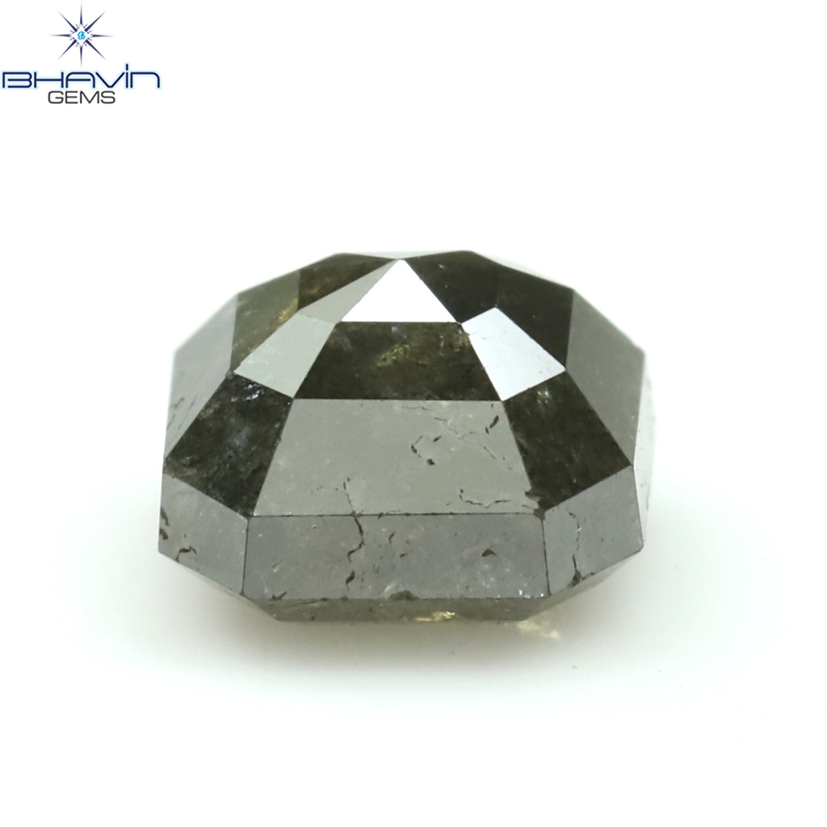 0.89 CT Natural Asscher Diamond Salt And Pepper Color Clarity I3 (5.10 MM)