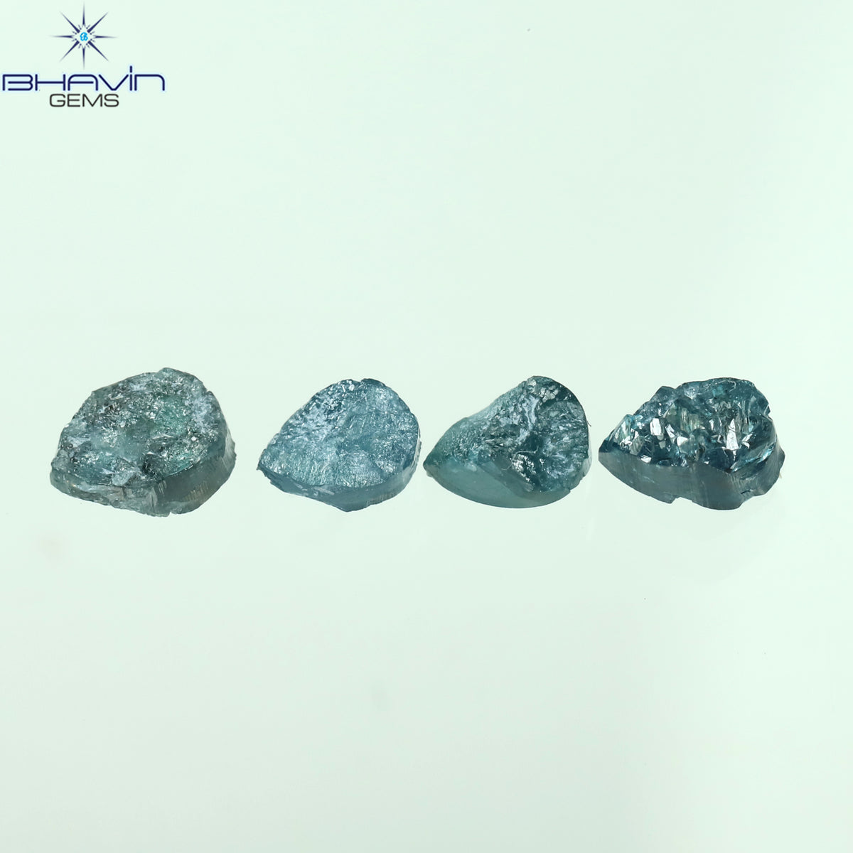 1.05 CT、ノーカット ポルキ シェイプ、天然ダイヤモンド、ブルー カラー、I3 クラリティ (5.42 MM)