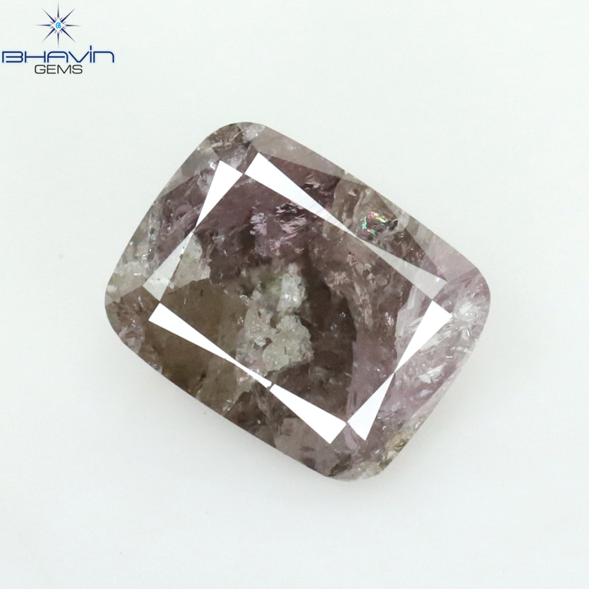 1.58 CT Natural Cushion Diamond Pink Color Clarity I3 (7.70 MM)