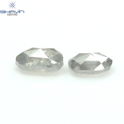 0.28 CT/2 Pcs Oval Shape Natural Diamond Salt And Papper Color I3 Clarity (3.71 MM)