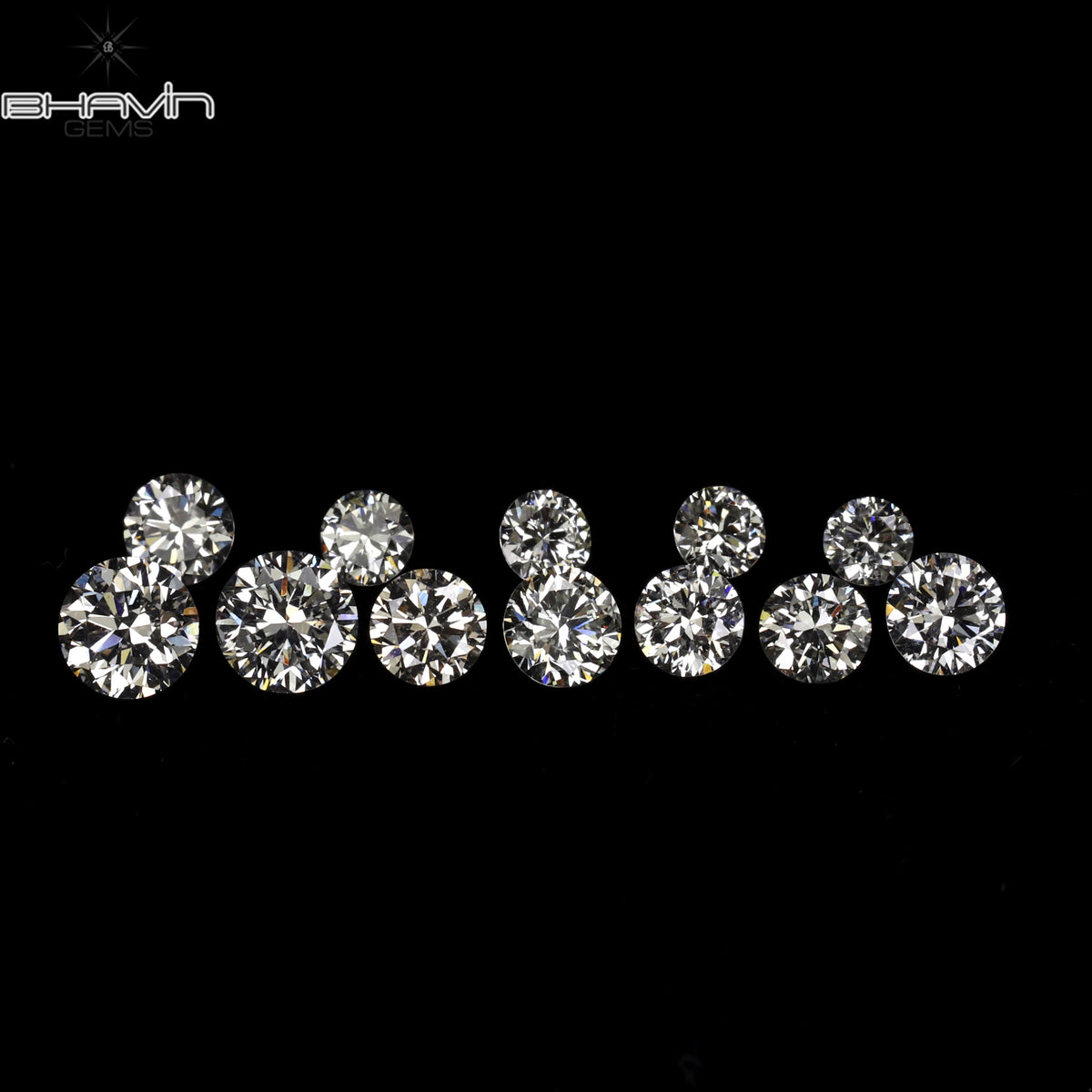 0.66 CT/12 Pcs Natural Round Diamond White Color Clarity VS2 (3.00 MM)