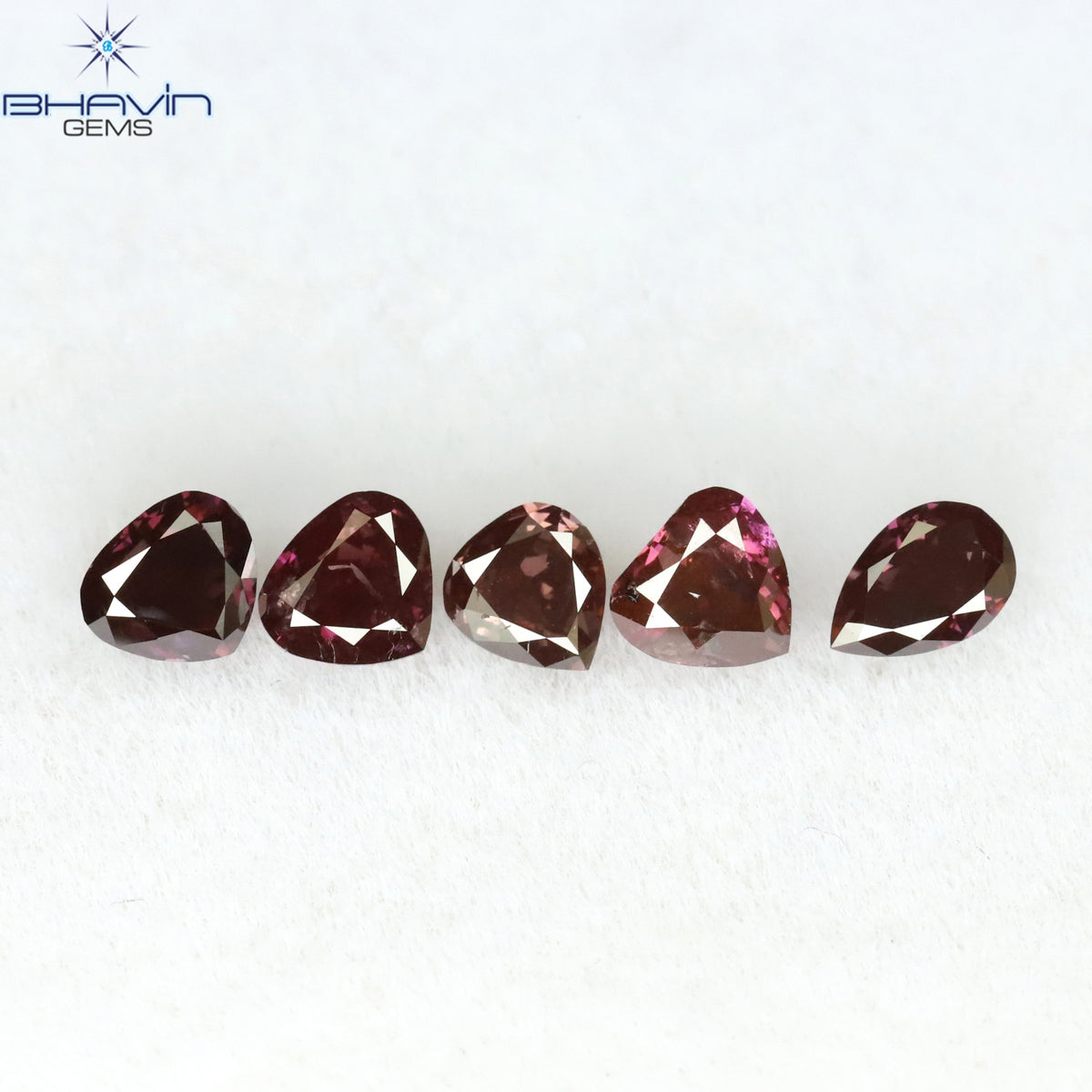 0.75 CT/5 Pcs Natural Mix Diamond Enhanced Pink Color Clarity SI2 (4.00 MM)