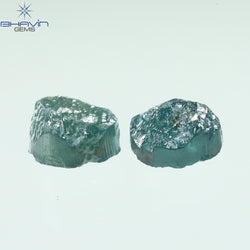0.65 CT/2 Pcs Oval Rough Shape Blue Natural Loose Diamond I3 Clarity (4.25 MM)