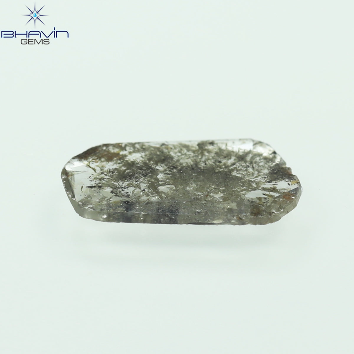 0.74 CT スライス シェイプ ナチュラル ダイヤモンド ソルト アンド ペッパー カラー I3 クラリティ (11.23 MM)