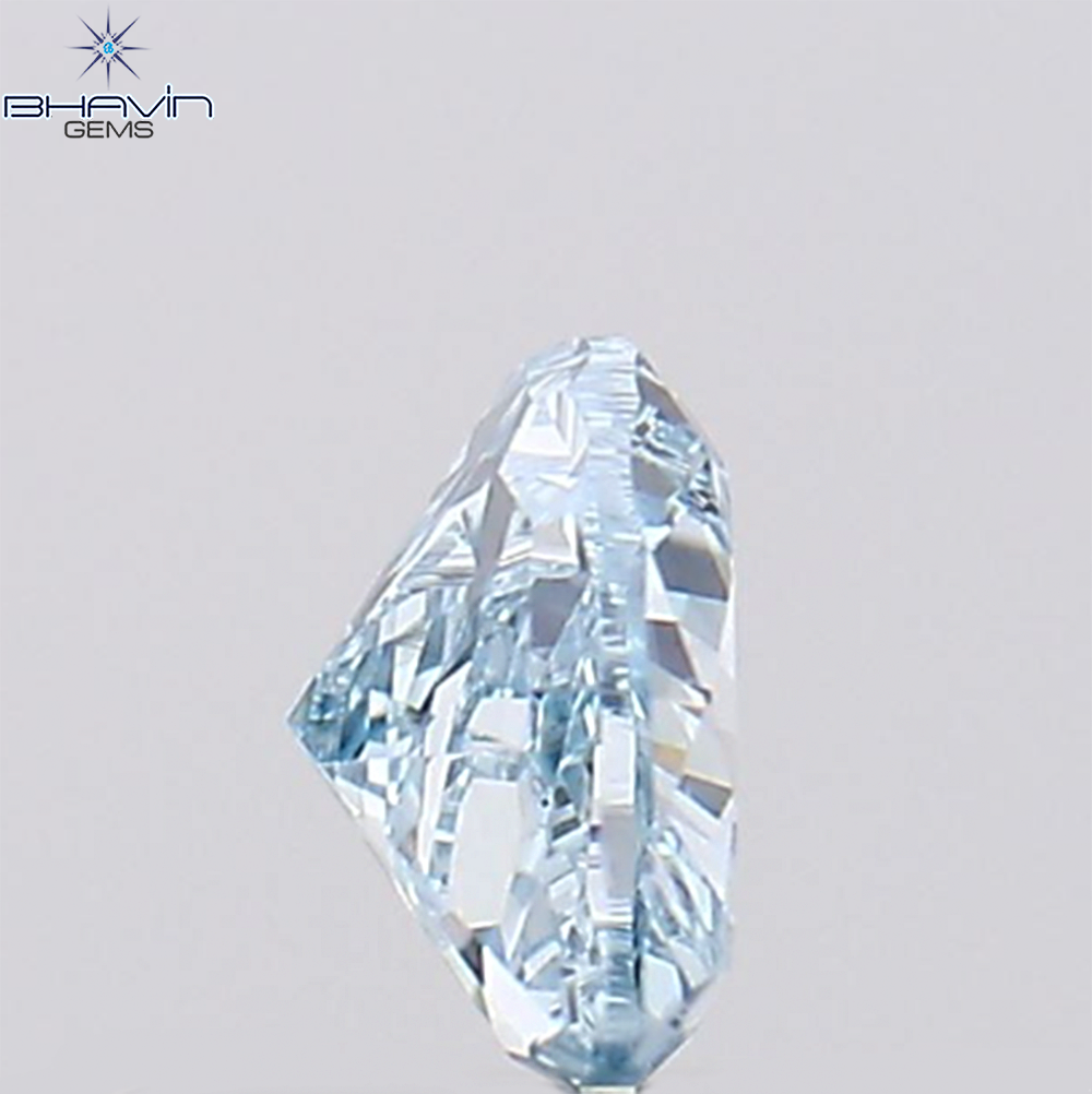 0.31 CT ハートシェイプ 天然ダイヤモンド 緑がかった青色 VS1 クラリティ (4.40 MM)