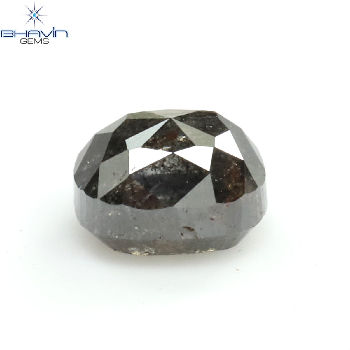 1.06 CT クッション シェイプ ソルト アンド ペッパー カラー ダイヤモンド クラリティ I3 (5.46 MM)