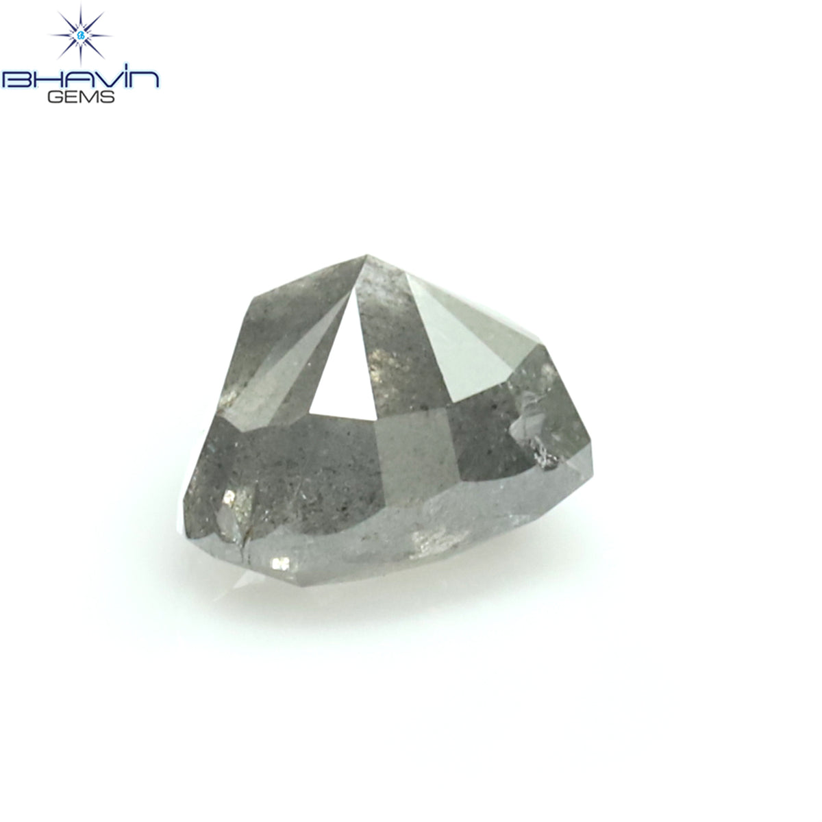 0.60 CT Natural Heart Diamond Salt and Pepper Color Clarity I3 (5.17 MM)