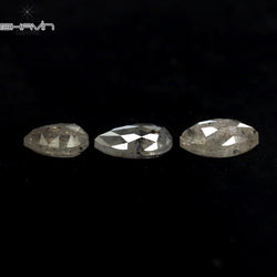 1.00 CT/3 ピース ミックス シェイプ ナチュラル ダイヤモンド ソルト アンド ペッパー カラー I3 クラリティ (4.30 MM)
