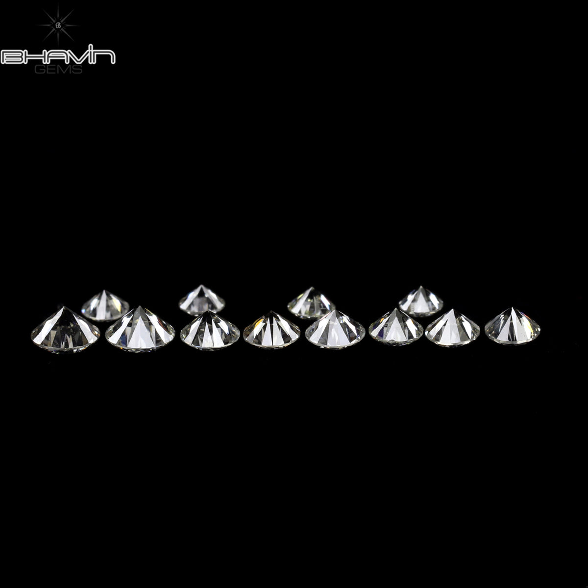 0.66 CT/12 Pcs Natural Round Diamond White Color Clarity VS2 (3.00 MM)