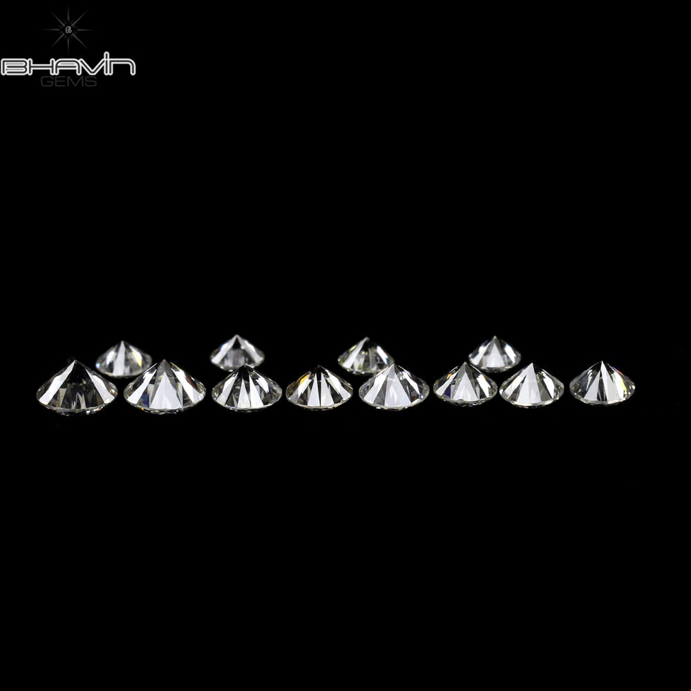 0.05 CT/5 ピース ラウンド シェイプ ナチュラル ルース ダイヤモンド ピンク カラー I1 クラリティ (0.05 MM)