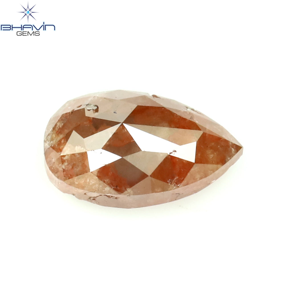 0.63 CT Pear Shape Natural Loose Diamond Peach Color I3 Clarity (6.43 MM)