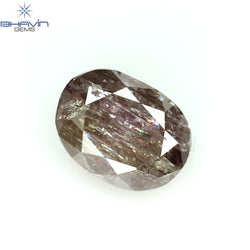 0.40 CT Oval Shape Natural Diamond Pink Color I3 Clarity (4.86 MM)