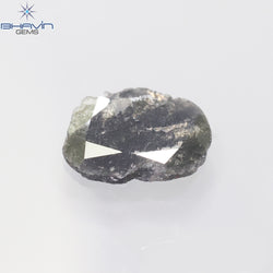 1.69 CT Slice Shape Natural Diamond Salt And Pepper Color I3 Clarity (12.46 MM)