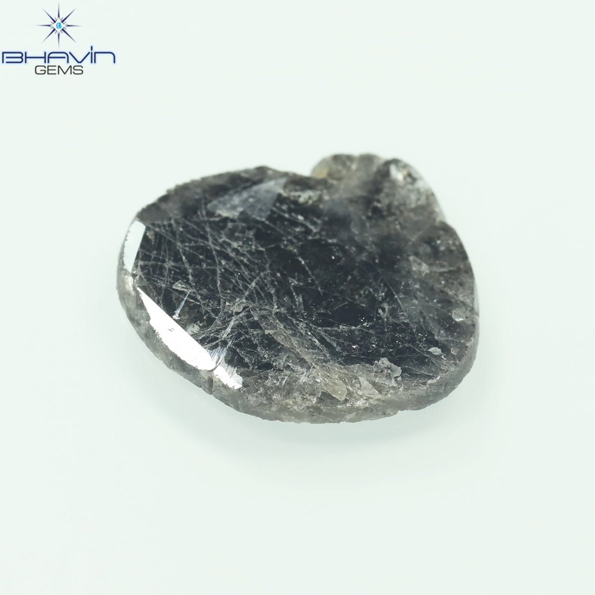 5.27 CT スライス シェイプ ナチュラル ダイヤモンド ソルト アンド ペッパー カラー I3 クラリティ (16.50 MM)