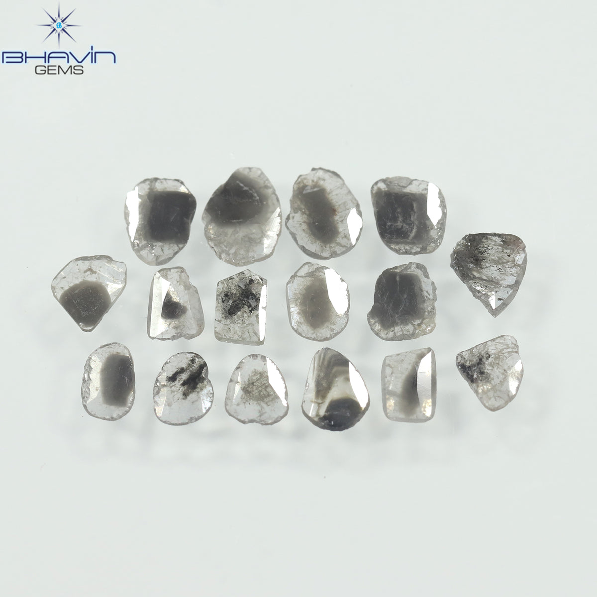 1.83 CT (16 Pcs) Slice Natural Diamond Salt And Pepper Color Clarity I3 (5.85 MM)