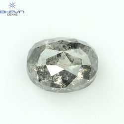 0.76 CT Oval Shape Natural Diamond Salt And Pepper Color I3 Clarity (5.72 MM)