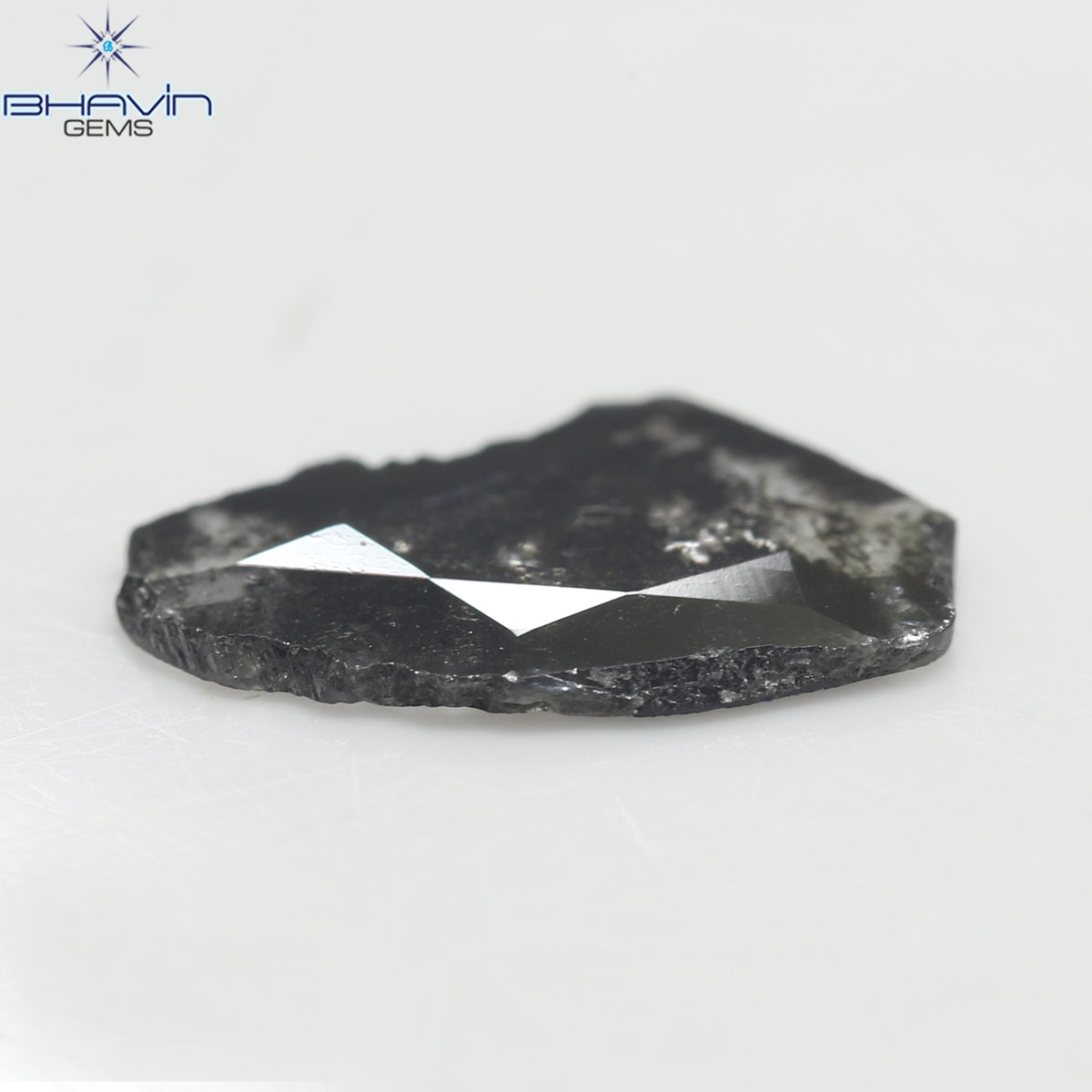 1.64 CT スライス シェイプ ナチュラル ダイヤモンド ソルト アンド ペッパー カラー I3 クラリティ (13.10 MM)