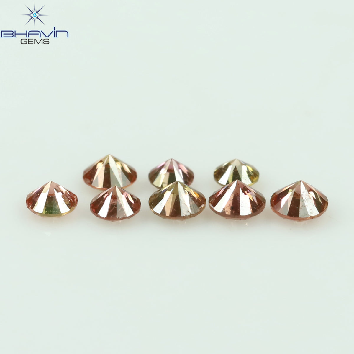 0.18 CT/8 Pcs Natural Round Diamond Enhanced Pink Color Clarity SI (1.90 MM)