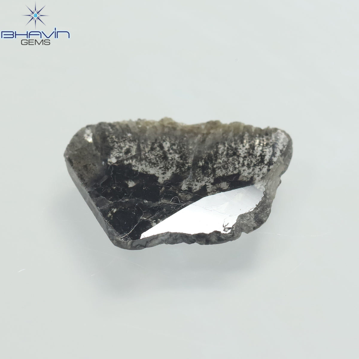 1.11 CT スライス形状 天然ダイヤモンド ソルト アンド ペッパー カラー I3 クラリティ (12.11 MM)