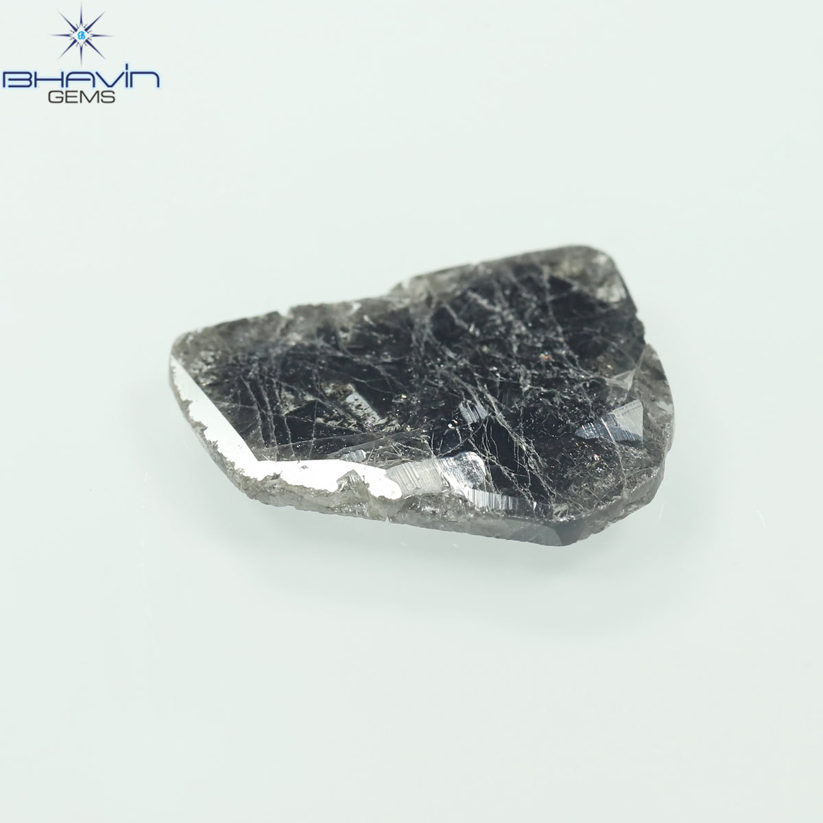 3.73 CT Natural Slice Diamond Salt And Pepper Color Clarity I3 (16.50 MM)