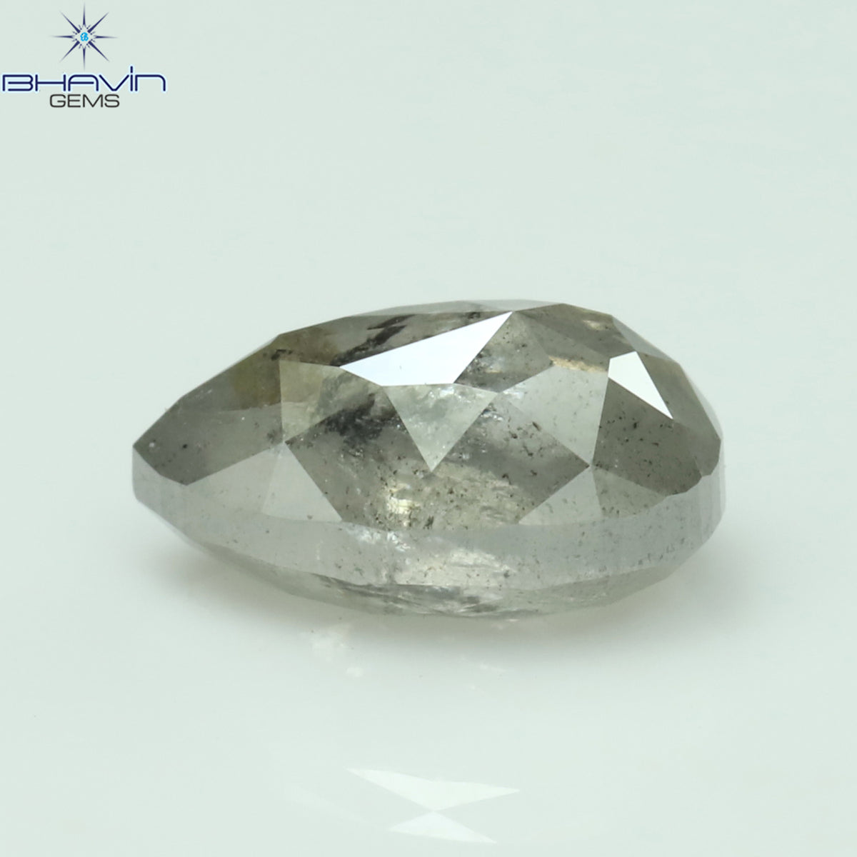 0.53 CT ペアシェイプ ナチュラル ルース ダイヤモンド ソルト アンド ペッパー カラー I3 クラリティ (5.90 MM)