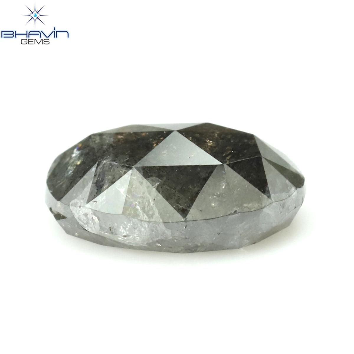 0.36 CT オーバルシェイプ ナチュラル ダイヤモンド ソルト アンド パッパー カラー I3 クラリティ (4.66 MM)