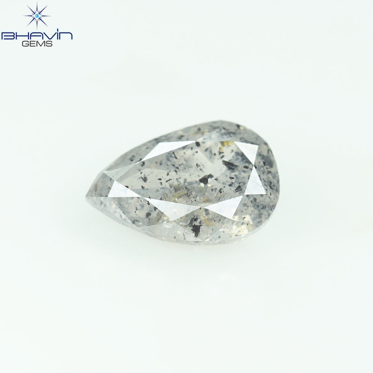 1.03 CT Natural Pear Diamond Salt And Pepper Color Clarity I3 (7.61 MM)