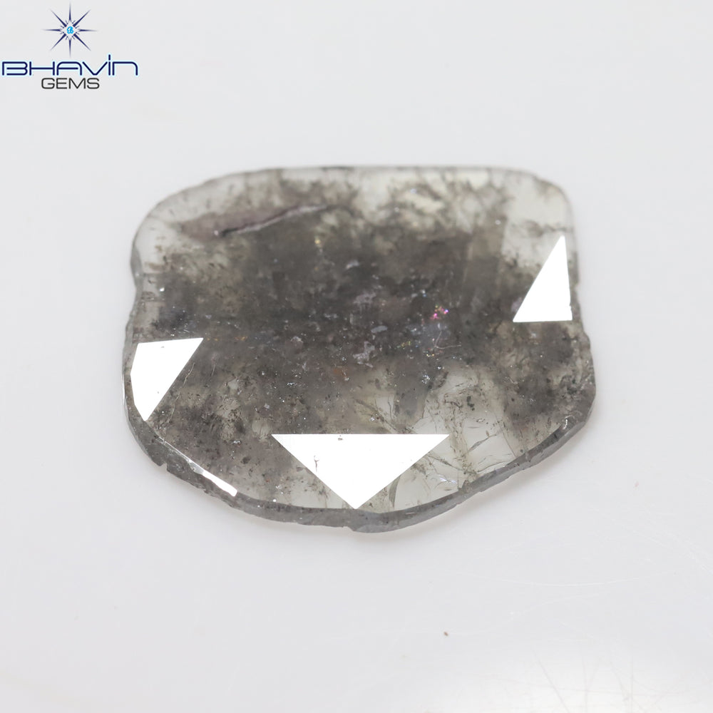 5.25 CT Slice Shape Natural Diamond Salt And Pepper Color I3 Clarity (18.23 MM)