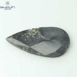 6.38 CT ペア スライス シェイプ ナチュラル ダイヤモンド グレー カラー I3 クラリティ (15.50 MM)