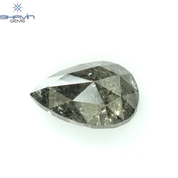 0.58 CT Pear Shape Natural Loose Diamond Salt And Pepper Color I3 Clarity (6.53 MM)