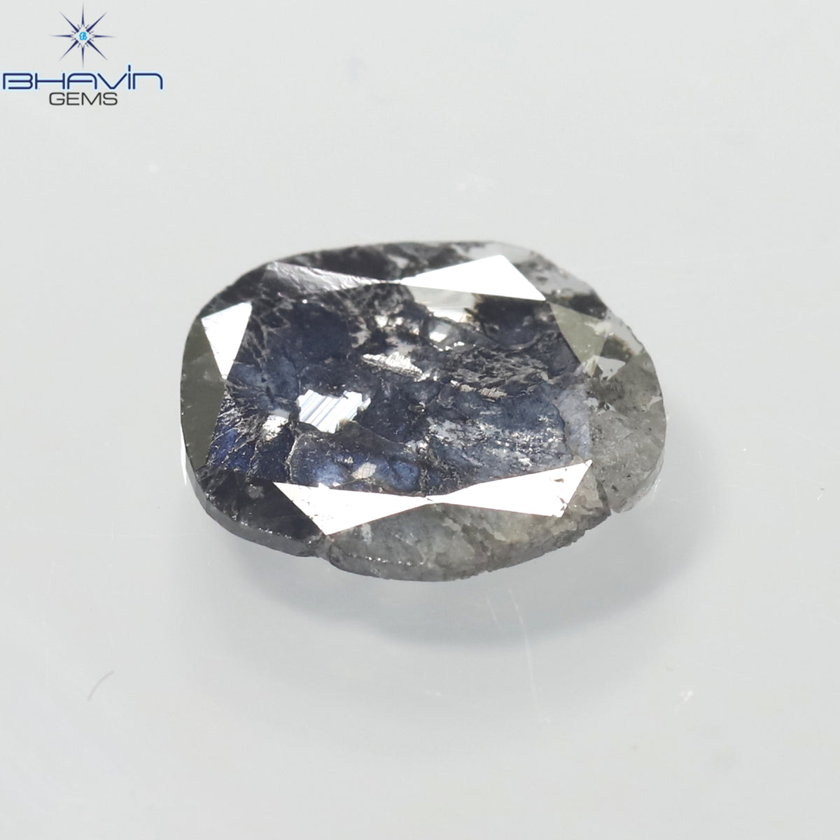 1.06 CT Slice Natural Diamond Salt And Pepper Color Clarity I3 (10.26 MM)