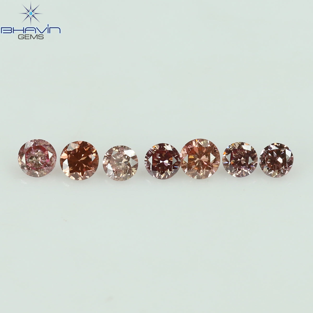 0.08 CT/7 個ラウンド シェイプ ナチュラル ルース ダイヤモンド ピンク色 VS-SI クラリティ (1.50 MM)